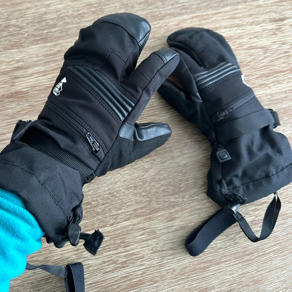 REI Co-op Kids’ Black Waterproof Insulated Mittens Gloves Size M